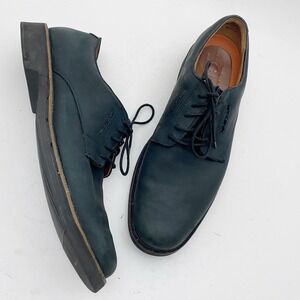 Clarks Unstructured Black Nubuck Leather Plain Toe Oxfords Mens 12M Lace Up